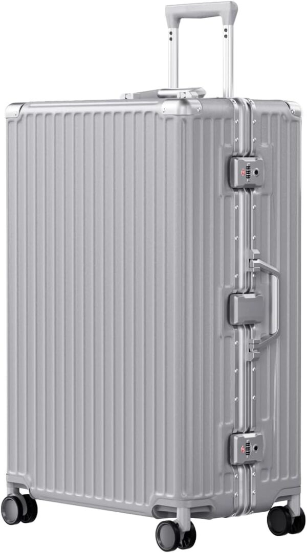 AnyZip 28-Inch Aluminium Frame Suitcase Silver