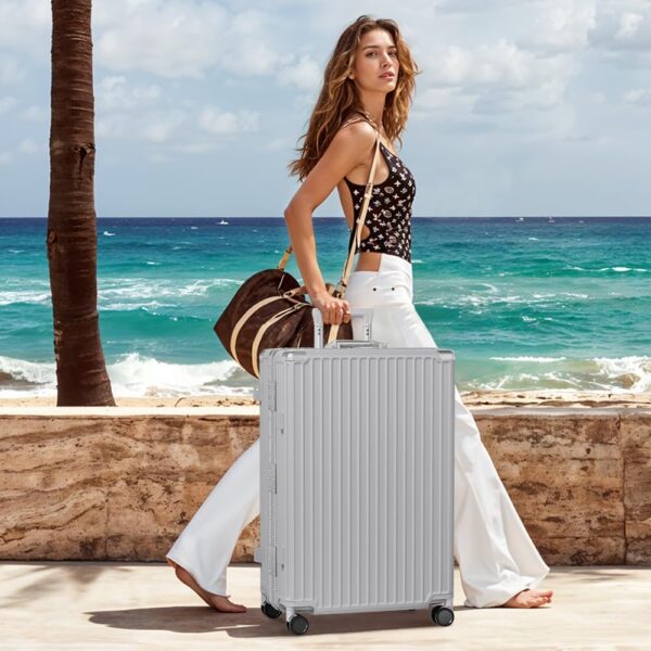 AnyZip 28-Inch Aluminium Frame Suitcase Silver