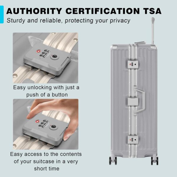 AnyZip 28-Inch Aluminium Frame Suitcase Silver